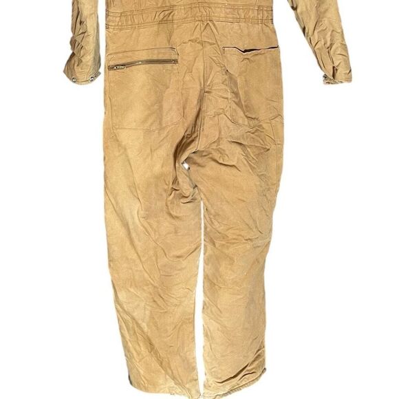 Toppmaster USA Vintage Uniform Work Wear Coveralls Quilted Tan Zip Front Sz S - Picture 5 of 8